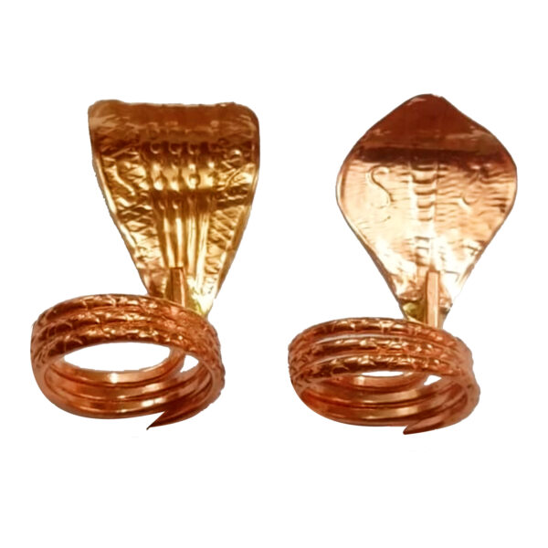 S9031-73-05 – Aadhyathmik Nagabharanam PanchSiras & EkSiras Jodi Nag Sarp Copper Idol 2inch 30grams