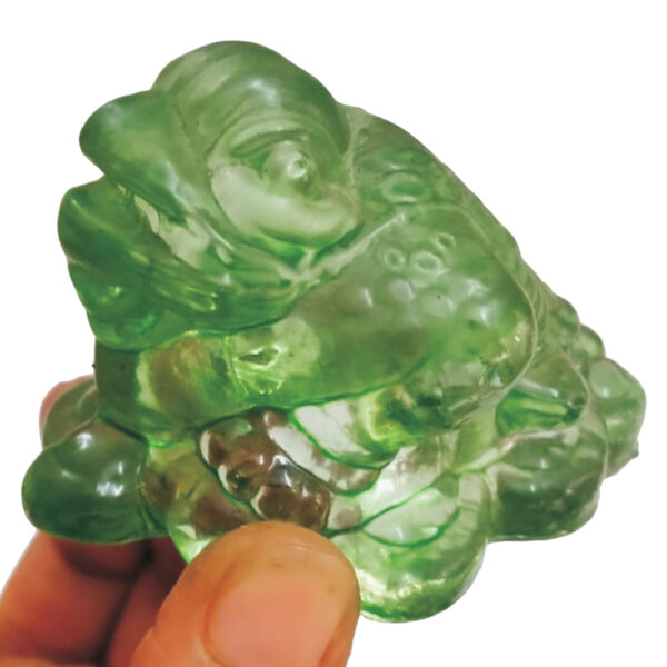 S9006-01 - Lucky Manduka Thavalai for Abhivrudhi in Life Money Power Subhakarya Seegra Vivaha Santhana Baghya Etc. Crystal Idol 3inch 138grams