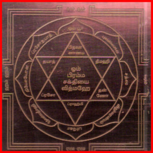 S9113-93 - Aadhyathmik Abhimantrit Brahmi Yantra Energised Copper Yantra 3inch 18grams