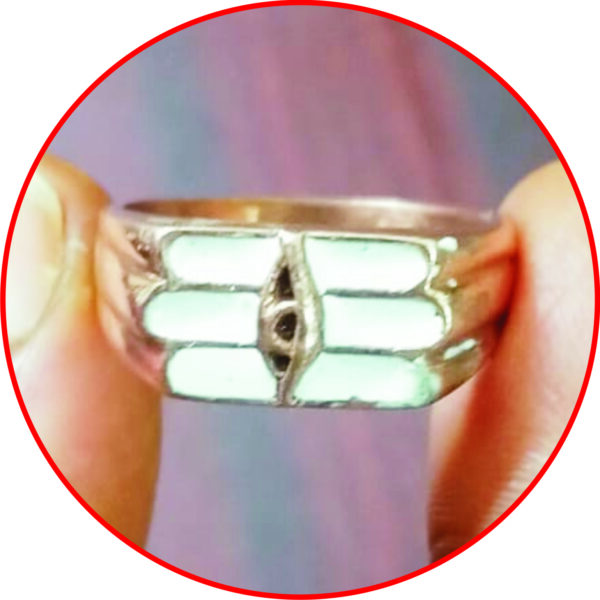 S9034-26 - Tripundra Rudra Tilak Shiva Nama Aadhyathmik Powerful Consecrated Aimpon Modhiram Panchaloha Vungaram Panchalogam Modhiram Panchdathu Ring