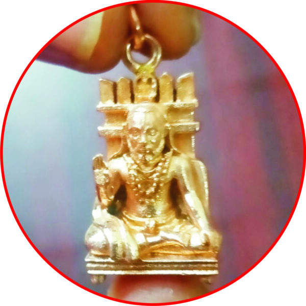 S9038-73 - Aadhyathmik Consecrated Guru Raghavendra Panchaloha Kavach Aimpon Dollar Panchalogam Locket Panchdathu Pendant 1.25inch 7grams
