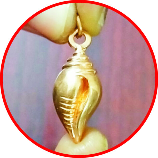 S9038-75 - Aadhyathmik Vishnu Sankh Shank Panchaloha Kavach Aimpon Dollar Panchalogam Locket Panchdathu Pendant 1inch 10grams