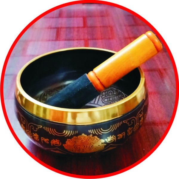 S9002-12 – Aadhyathmik 100% Original Tibetian Singing Bowl For Healing Meditation Yoga Om Chanting Bowl 6inch 960grams