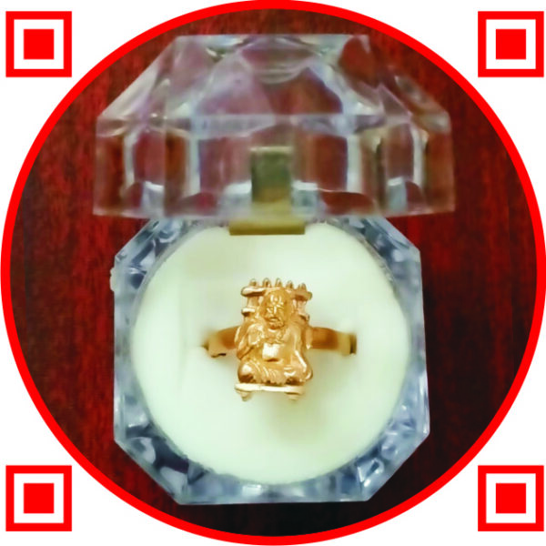 S9034-32 - Aadhyathmik Guru Raghavendra Aimpon Modhiram Panchaloha Vungaram Panchdathu Ring Panchalogam Angooti