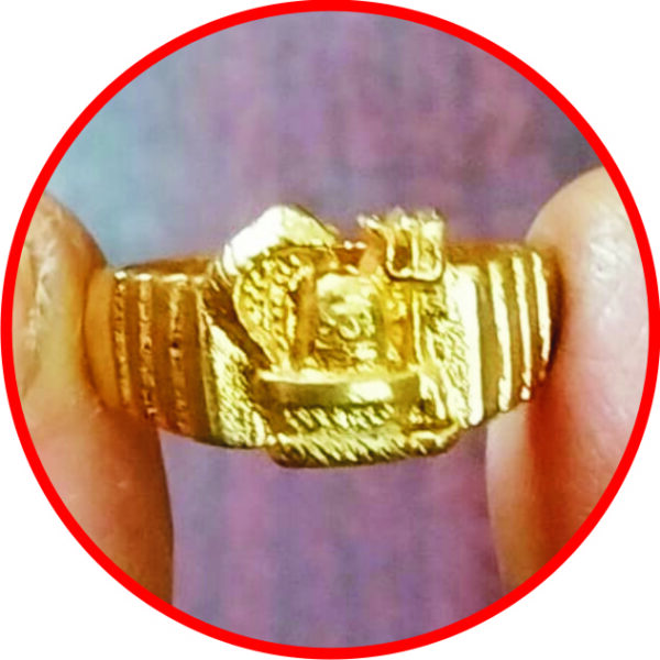S9034-33 - Aadhyathmik Shivling with Trishul and Nag Aimpon Modhiram Panchaloha Vungaram Panchdathu Ring Panchalogam Angooti