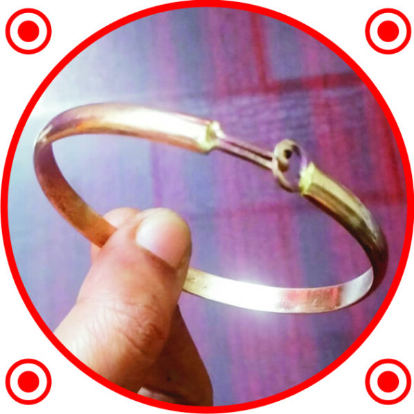 S9037-23 - Aadhyathmik Easy to Wear Ashtaloha Kankanam Kaapu Ashtadathu Kangan 8 Metal Bangle Bracelet with Hook