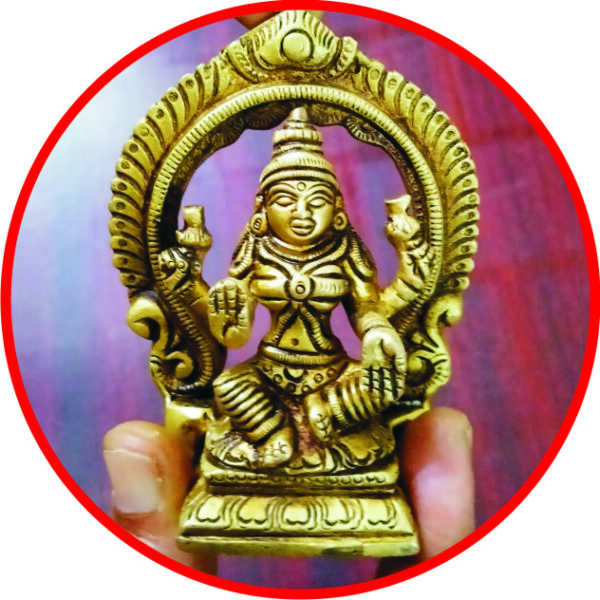 S9031-90 - Aadhyathmik Mahalakshmi with Makarathoran Brass Idol 3.5inch 244g