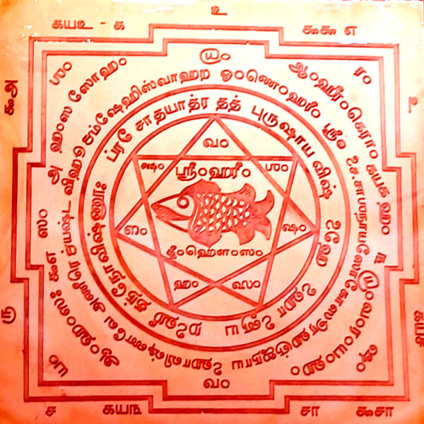 Y638-02 - Mathsya Yantra Copper Matsya Yantra 6inch