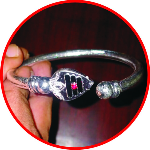 S9001-46 - Aadhyathmik Silver Plated Bracelet for Men and Women Subrahmanya Karthikeya Murugan Victory Vel Adjustable Twistable Traditional Vetri Vel Kada Kankan Kaapu Light Weight Jewellery 11grams