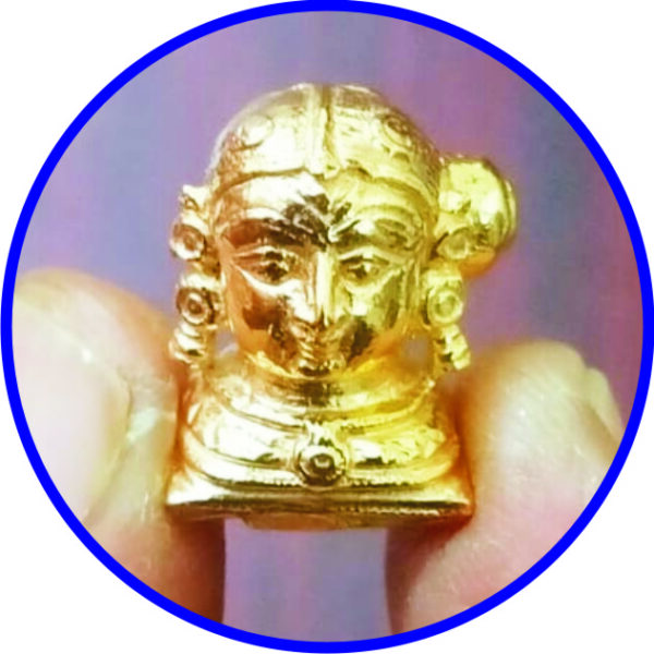 S9036-73 - Aadhyathmik Gowri Devi Parvathi Panchalogam Panchaloha Panchadathu Idol with Special Gold Plating 18mm 12grams