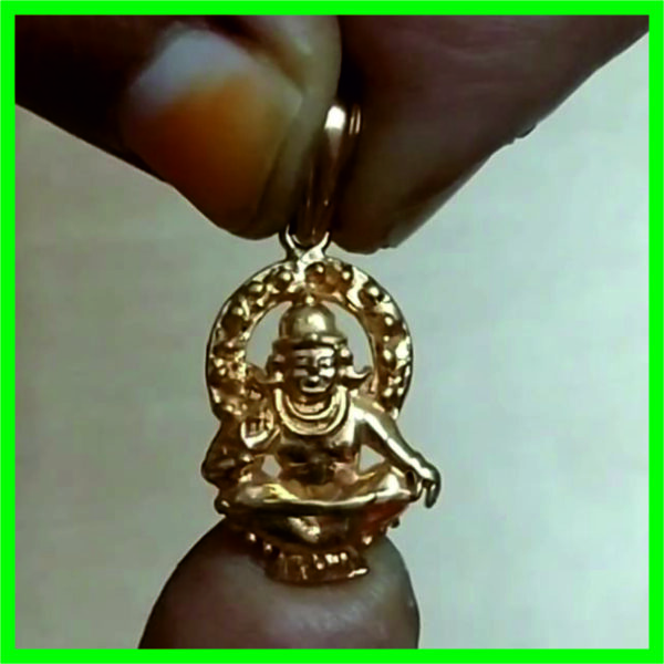 5LP0002 - Aadhyathmik Ayyappa Panchaloha Locket Aimpon Panchalogam Panchadathu Pendant 1inch 2grams