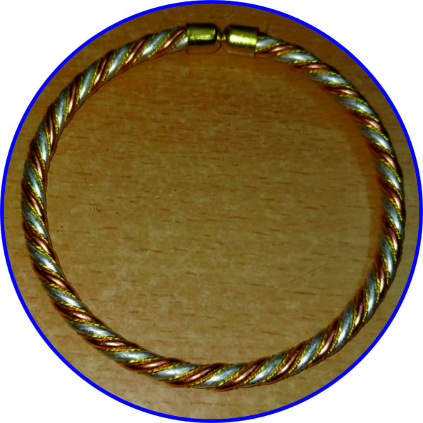 S9001-52 - Aadhyathmik Mishrit Dathu Kada Mixed Metal Bracelet Mishrama Loha Kankanam Kalapu Uloga Murukku Kaapu For Evil Eye Removal Good Health Aakarshan