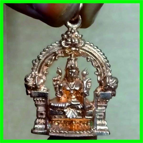 5LP0004 - Aadhyathmik Kamakshi Devi with Makarathoran Panchaloha Locket Aimpon Panchalogam Panchadathu Pendant 1inch 5grams - Image 2