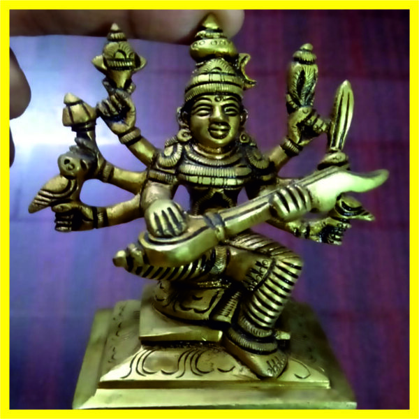 Bi0003 - Aadhyathmik Raja Shyamala Mathangi Brass Idol 4inch 466grams