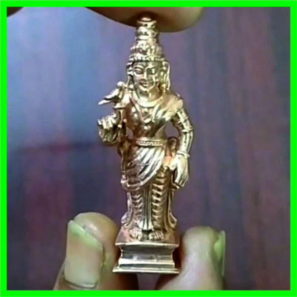 5LI5 - Aadhyathmik Madurai Meenakshi Panchaloha Vigraha Aimpon Panchalogam Panchdathu Idol 2inch 30grams