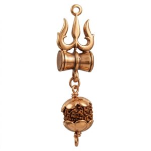 Buy Trishul Damru Rudraksha Pendant Panchaloha
