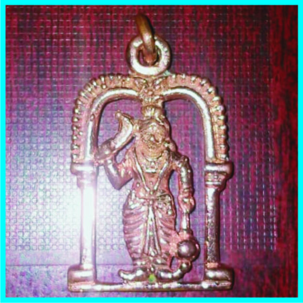 5LP9 - Aadhyathmik Karuppusamy with Makara Thoranam Panchaloha Pendant Karupanna Aimpon Dollar Panchalogam Panchadathu Kavach 1.5inch 8grams