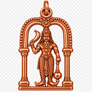 5LP9 - Aadhyathmik Karuppusamy with Makara Thoranam Panchaloha Pendant Karupanna Aimpon Dollar Panchalogam Panchadathu Kavach 1.5inch 8grams