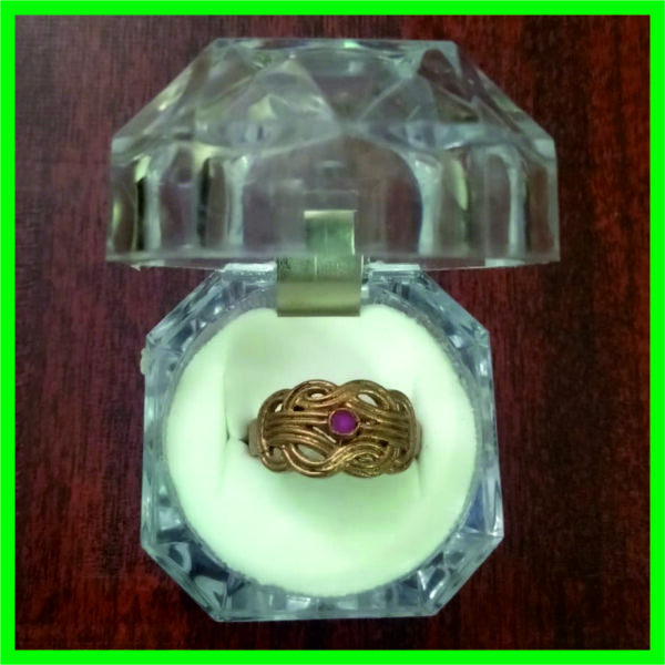 5LR10 - Aadhyathmik Powerful Consecrated Deva Pavithra Brahma Mudi Payyannur Aimpon Panchaloha Panchalogam Panchdathu Ring