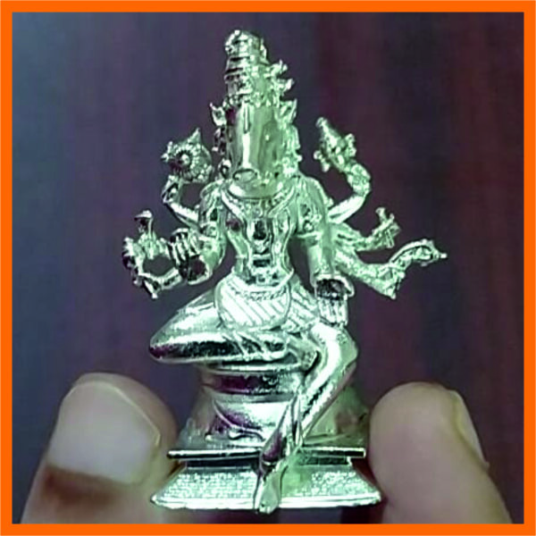 8LI1 - Aadhyathmik Varahi Ashtaloha Vigraham Varagi Ashtadathu Idol Silver Plating 2inch 32grams