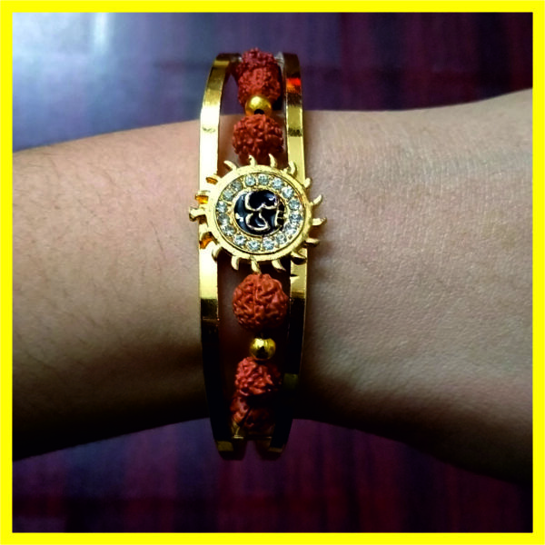 R-MMB-0001 - Aadhyathmik Panchamukhi Rudraksha Mixed Metal Bracelet
