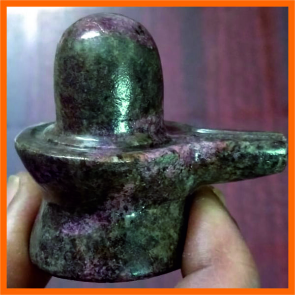 S9030-17 - Aadhyathmik Natural Ruby Shivling Jaldhari Manickya Lingam Kempu Surya Sivalingam 2inch 657carats