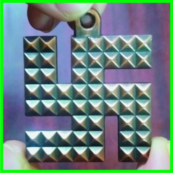 SwaPy2 - Aadhyathmik Swastik Pyramid with 52 Energy Pyramid 1.5inch Copper Plated For Vasthu Dosh Nivaran Abhivrudhi in Business and Career