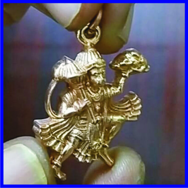 5LP10 - Aadhyathmik Hanuman Panchaloha Pendant Anjaneyar Aimpon Locket Chiranjeevi Panchalogam Maruthi Panchdathu Kavach 1inch 5grams