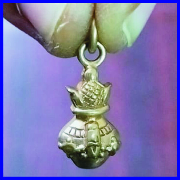 5LP11 - Aadhyathmik Balaji on Kalash Panchaloha Pendant Venkateshwara Swamy on Kumbh Aimpon Locket Panchalogam Panchdathu Kavach 15mm 1gram