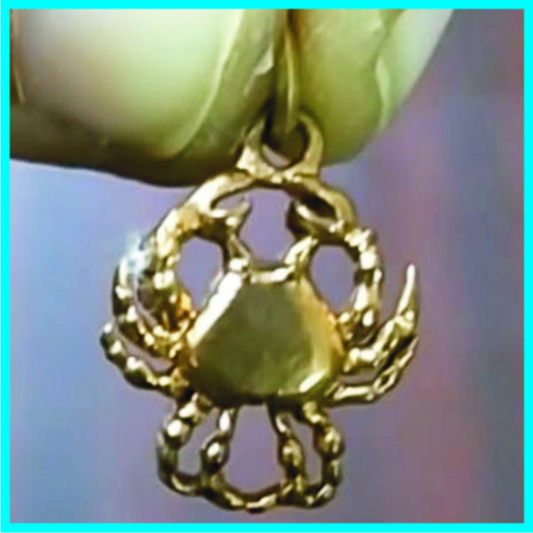 5LP15 - Aadhyathmik Karkataka Rashi Panchaloha Pendant Cancer Sign Aimpon Locket Panchalogam Panchdathu Kavach 15mm 1gram