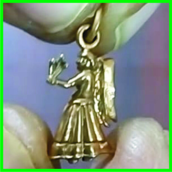 5LP17 - Aadhyathmik Kanya Rashi Panchaloha Pendant Virgo Sign Aimpon Locket Panchalogam Panchdathu Kavach 15mm 1gram
