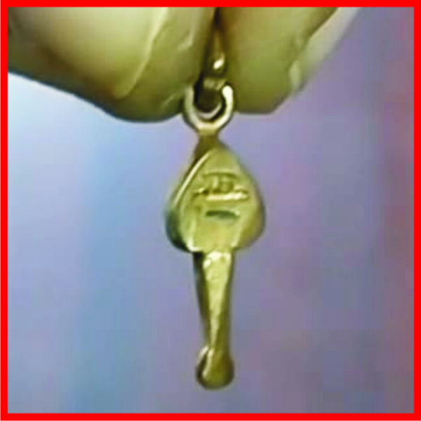 5LP18 - Aadhyathmik Subrahmanya Soolam Panchaloha Pendant Murugan Vel Aimpon Locket Panchalogam Panchdathu Kavach 10mm 1gram