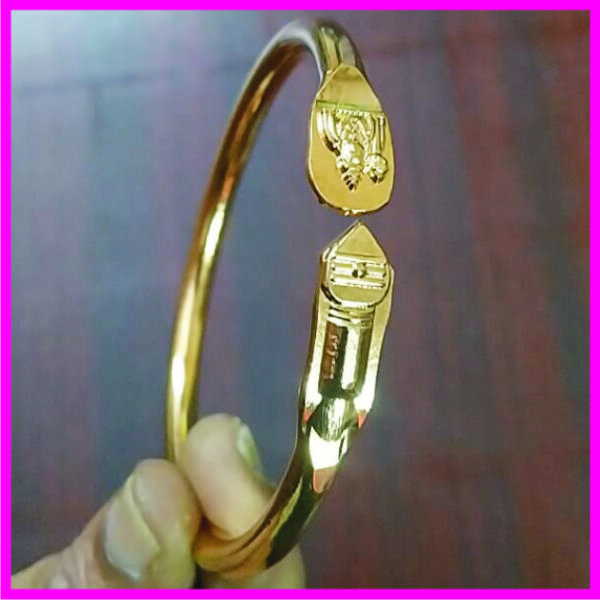 CB3 - Aadhyathmik Subrahmanya Vel Karthikeya Soolam Pure Copper Kada Superior Quality Bangle Bracelet 40grams - Image 2