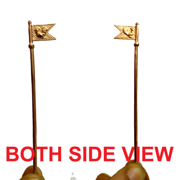 5LI6 - Aadhyathmik Seval Mayil Kodi Aimpon Nemali Kodi Panchaloham Janda Mor Murga Panchalogam Jhanda Peacock Cock Subrahmanya Panchadathu Flag 4Inch 6grams