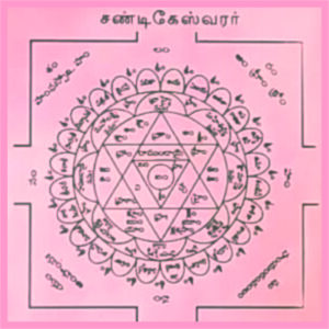 Y724 - Aadhyathmik Chandikeswara Copper Yantra Yantr Yanthiram Yendhiram 3inch 18grams