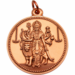 Aadhyathmik Jai Maa Durga Pure Copper Pendant Devi Durga With Lion Kavach Locket Raagi Roopu - S932248-02