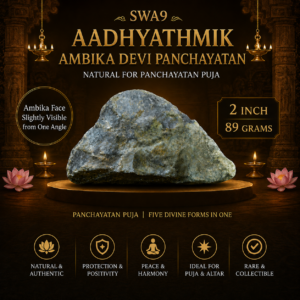 Swa9 - Aadhyathmik Swarnamukhi Ambika Devi Panchayatan Natural for Panchayatan Puja 2inch 89grams Ambika Face Slightly Visible from One Angle