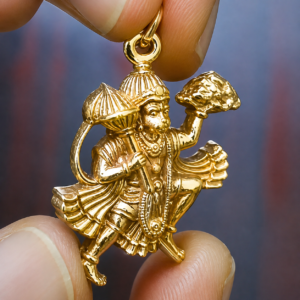 5LP10 - Aadhyathmik Hanuman Panchaloha Pendant Anjaneyar Aimpon Locket Chiranjeevi Panchalogam Maruthi Panchdathu Kavach 1inch 5grams