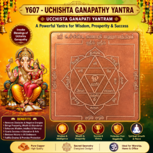 Y607 - Aadhyathmik Uchishta Ganapathy Yantra Ucchista Ganapati Yantram Uchchista Ganpathi Yendram In Copper