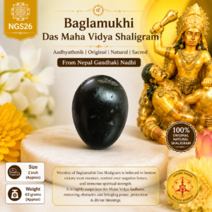 NGS26 - Baglamukhi Das Maha Vidya Shaligram Aadhyathmik Original Natural Sacred from Nepal Gandhaki Nadhi 2inch 63grams