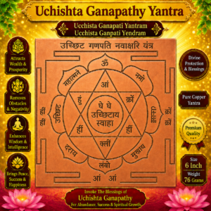 Y688-01 - Uchishta Ganapathy Yantra Ucchista Ganapati Yantram Uchchista Ganpati Yendram In Copper Sanskrit 6inch 76grams