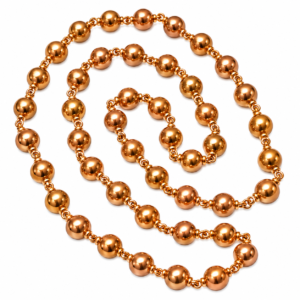 Aadhyathmik Aimpon Golusu Panchalogam Mani Panchaloha Poosala Haram Panchdathu Haar 5 Metal Panjalogam Necklace Round Bead Chain 26inch 70grams - S9092-18